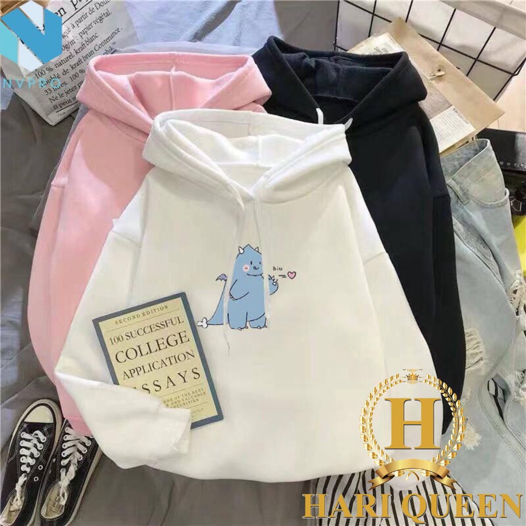 Áo hoodie khủng long cánh búng tim HARI1120