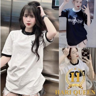 Áo thun tay lỡ lé cổ in chữ hot form rộng đẹp HARIQUEEN - Áo phông nam nữ Unisex chất cotton hottrend 2023