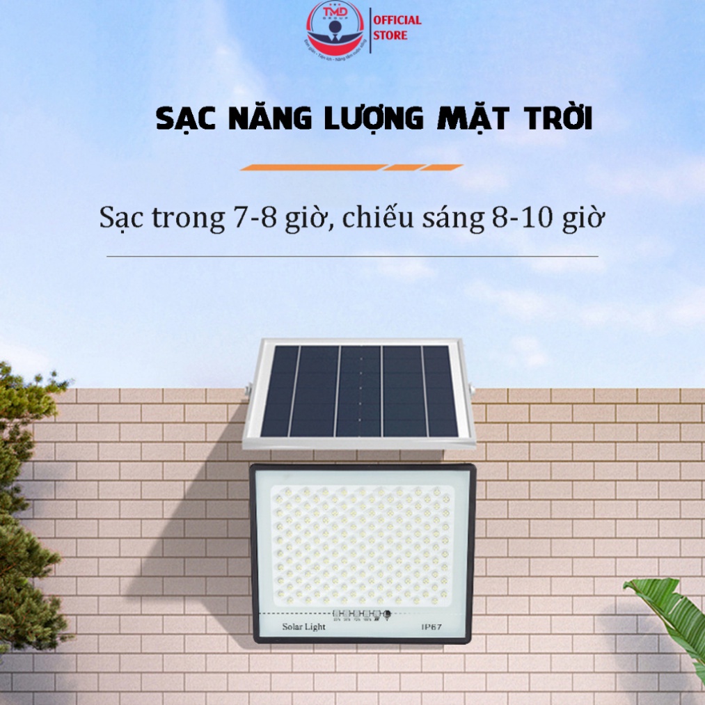 Đèn led năng lượng mặt trời TMD GROUP Solar Light 500W điều khiển từ xa - Kháng bụi nước IXP67, dây dài 3M |BH 6 tháng