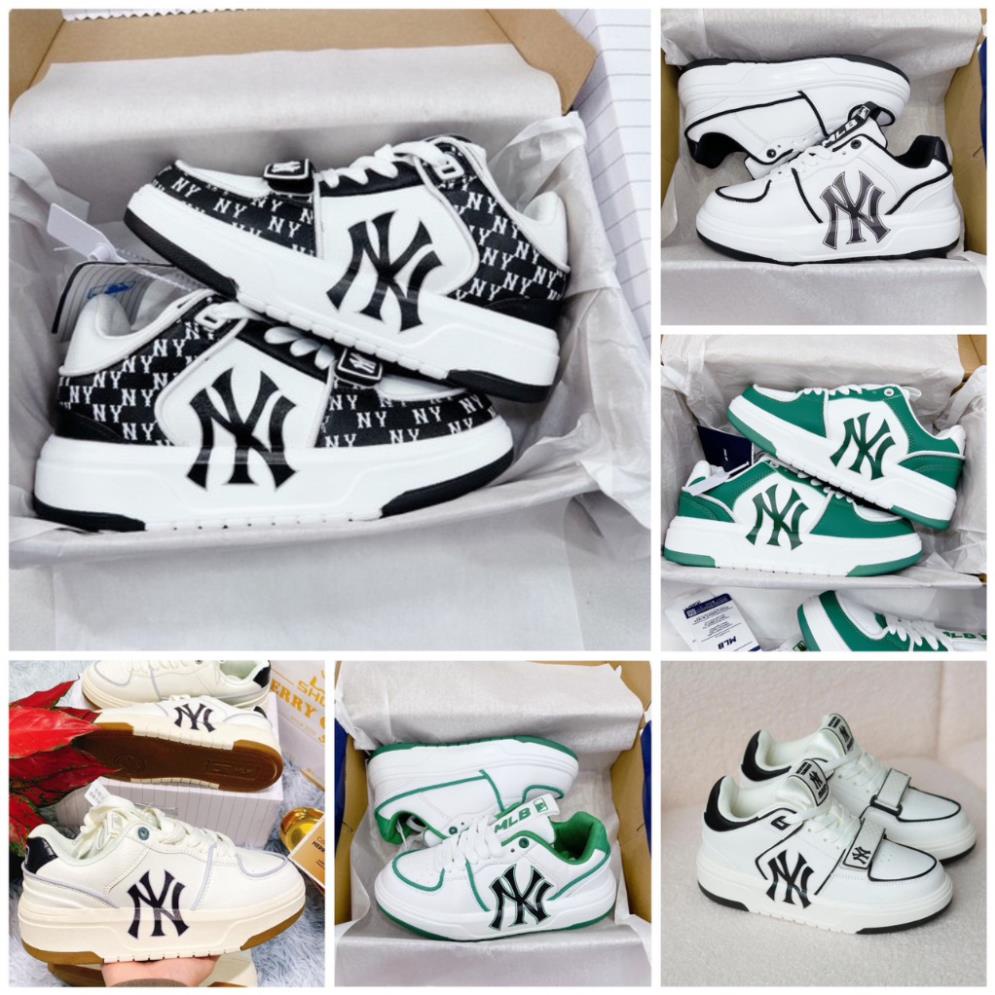 Giày MLB, thể thao nam nữ, liner ofwhite NY kẻ đen cao cấp, giày ML B chunky NY đen full box bill+ phụ kiện!lays19