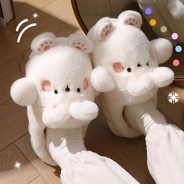 Dép Cotton Đế Dày Thời Trang Mùa Đông Dành Cho Nữ