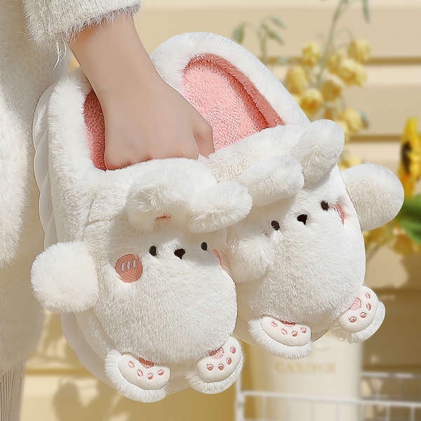 Dép Cotton Đế Dày Thời Trang Mùa Đông Dành Cho Nữ