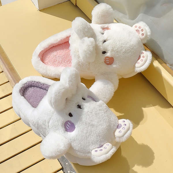 Dép Cotton Đế Dày Thời Trang Mùa Đông Dành Cho Nữ