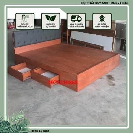 Giường gỗ công nghiệp đầu giường bọc nệm nhiều kích thước