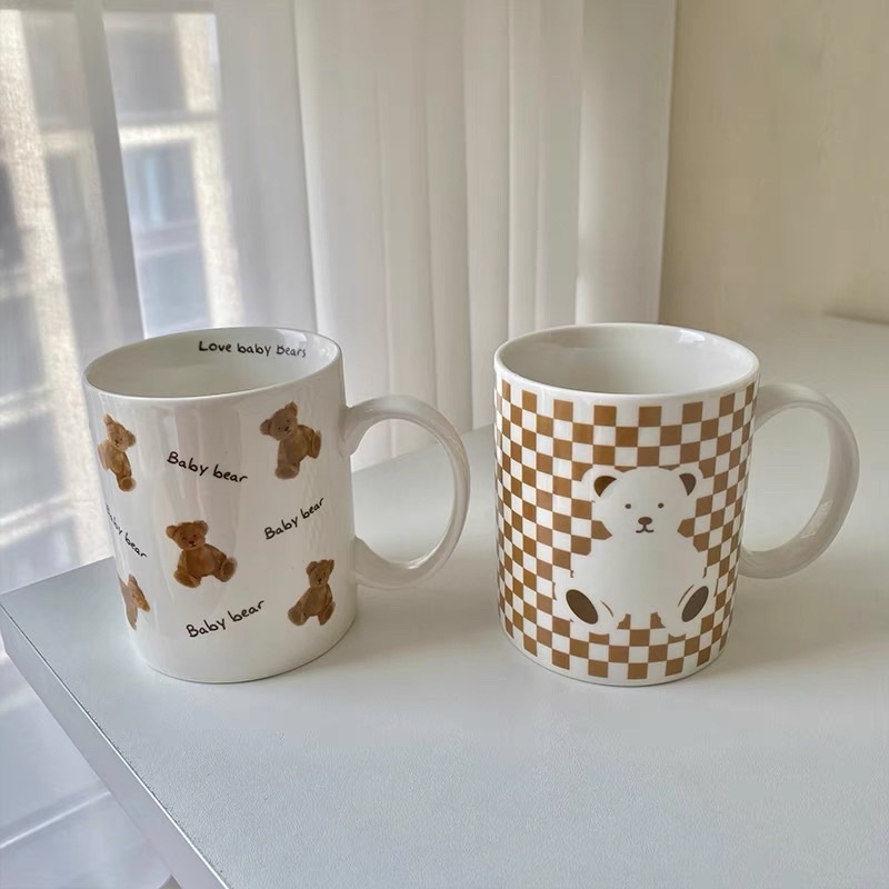Cốc sứ in hình gấu nâu siêu dễ thương