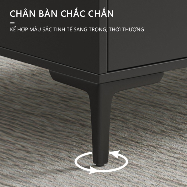 Kệ tivi đen mặt gỗ MDF màu vân đá phủ Melamine phòng khách, Tủ Tivi để sàn đa năng - GP297 / GP298