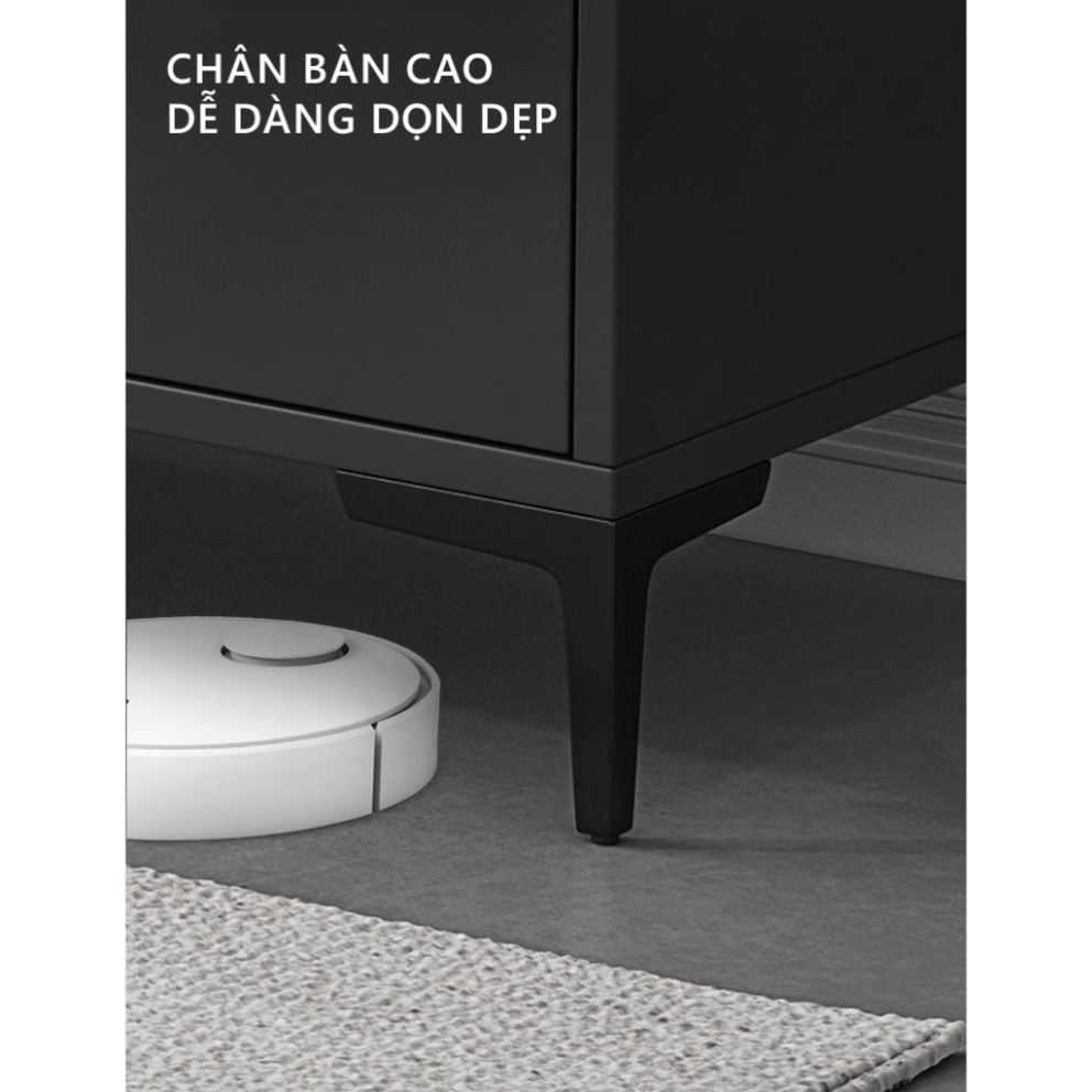 Kệ tivi đen mặt gỗ MDF màu vân đá phủ Melamine phòng khách, Tủ Tivi để sàn đa năng - GP297 / GP298