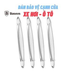 Bộ 4 đệm cao su chống trầy dán bảo vệ cạnh cửa xe hơi ô tô baseus chống trầy xước chống va chạm màu
