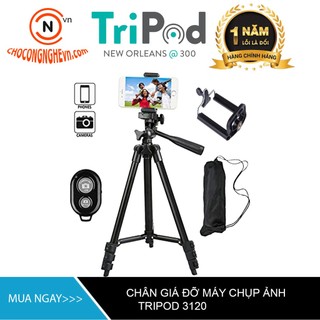 Chân máy chụp ảnh cho điện thoại, máy ảnh Tripod 3120 có kèm kẹp điện thoại