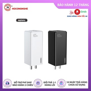 Củ cốc sạc nhanh remax rp-u50 gan 65w tích hợp 1 cổng usb a và 1 cổng usb c hỗ trợ sạc nhanh cho các thiết bị điện thoại