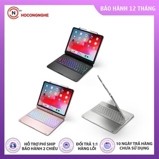 🌟CHÍNH HÃNG🌟 Bàn phím Bluetooth IPAD 12.9 inch 2018 ốp lưng xoay 360° đèn nền 7 màu F129 {BẢO HÀNH ĐỔI MỚI}