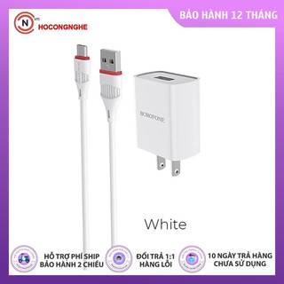 🌟chính hãng🌟 củ sạc 1 cổng usb borofone ba20 kèm cáp micro usb -hàng chính hãng