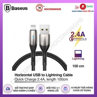 Dây Cáp Sạc Nhanh IP Baseus Cafule Chính Hãng sạc nhanh và truyền dữ liệu 2.4A báo đèn LED Siêu Bền dài 1m/2m cho iptabl