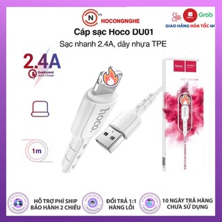 Cáp Sạc Hoco Du01 Cao Cấp💝Dây Sạc Nhanh 2.4A/3A Hỗ Trợ Truyền Dữ Liệu Tốc Độ Cao Dài 1M - CHOCONGNGHE