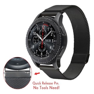Dây đeo Gear S3 KL lưới | Size 22mm (ĐEN/BẠC)