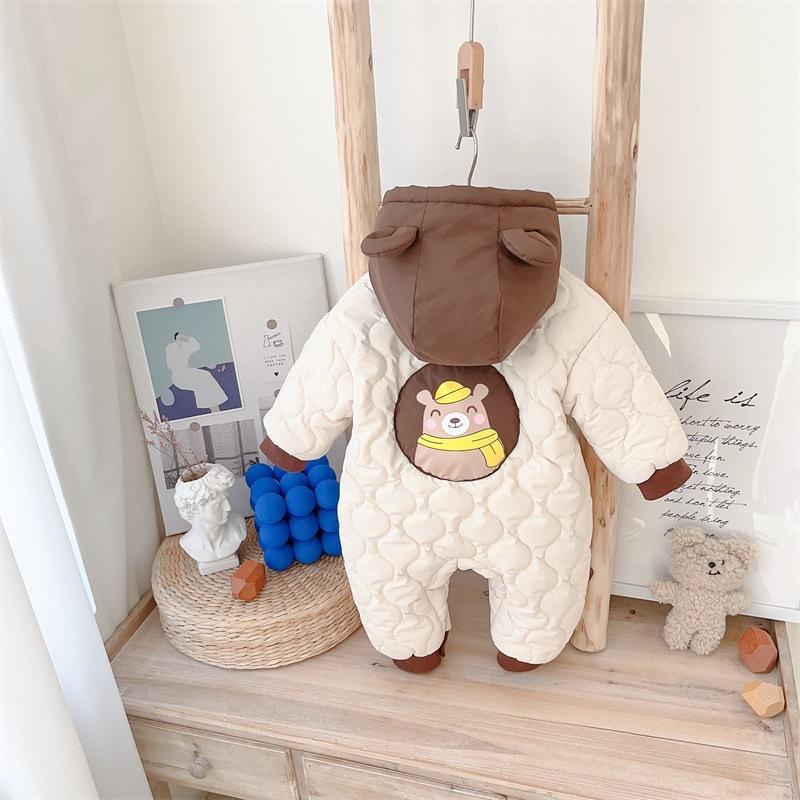 ☀✎❤Áo Liền Quần Có Nón Bằng Vải Lông Cừu Dày Thời Trang Mùa Đông 2022 Dành Cho Bé Trai☀8.7