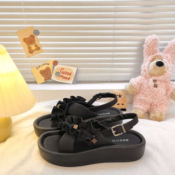 Sandal Hở Ngón Đế Dày Phong Cách roman Hàn Quốc Mới Cho Nữ