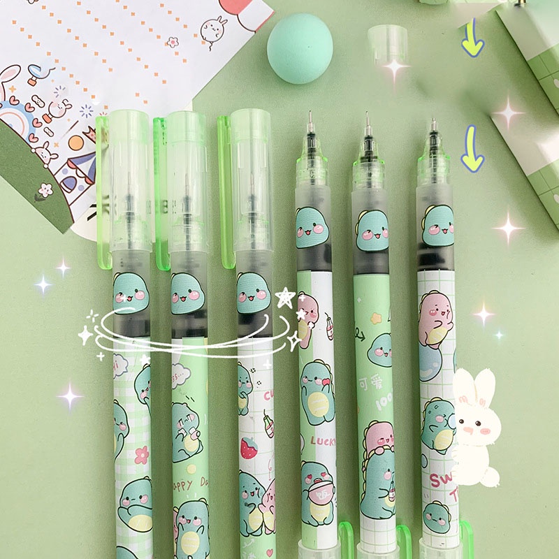 Bút Bi Nước Văn Phòng Mực Gel 0.5mm Hình In Cute Nhiều Kiểu Đủ Màu Xanh Đen Đỏ AMKO B13