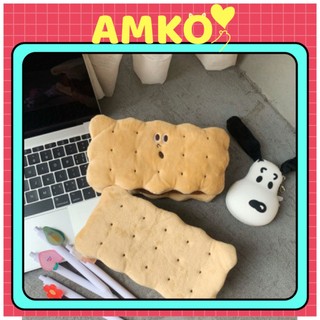 Hộp bút vải cute hình bánh quy hot ins 1 ngăn - túi đựng bút đẹp to đựng mỹ phẩm, bóp viết amko hbv55