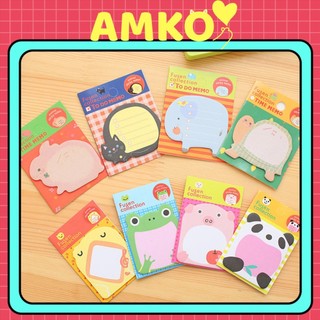 Giấy Sticky Note - Giấy Ghi Chú Hình Động Vật Xinh Xắn - Note Bookmark Dễ Thương AMKO N01