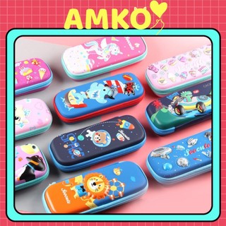 Hộp Đựng Bút 3D Nhựa Cao Cấp Cỡ To In Nổi Hình Con Vật Animals Dễ Thương, Siêu Nhẹ Siêu Bền Cho Bé Trai Và Gái AMKO