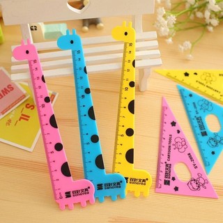 Bộ Dụng Cụ Học Tập Thước Kẻ Dài, Thước Hình Thú, Thước Đo Độ AMKO T04
