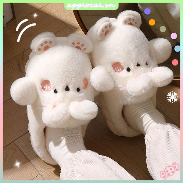 Dép Cotton Đế Dày Thời Trang Mùa Đông Dành Cho Nữ