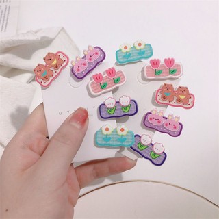 Sét 5 Kẹp Tóc Mái Hàn Quốc nhiều màu phối hoa