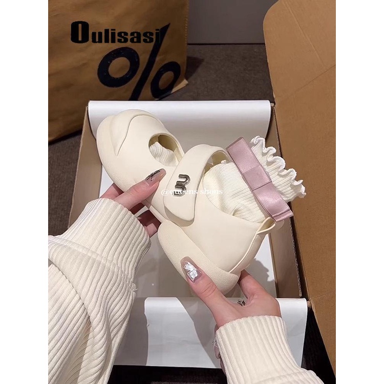 Giày Mary Jane Đế Dày Mũi Tròn Quai Dán Thời Trang 2023 Phong Cách Mới