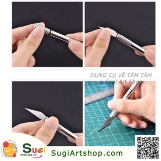 [ Sugi Art Shop ] Bộ bảng lót cắt giấy A5 (Cutting mat) + Dao trổ