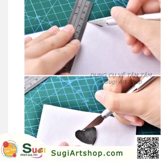 [ Sugi Art Shop ] Bộ bảng lót cắt giấy A5 (Cutting mat) + Dao trổ