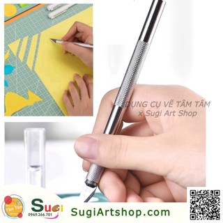 [ Sugi Art Shop ] Bộ bảng lót cắt giấy A5 (Cutting mat) + Dao trổ