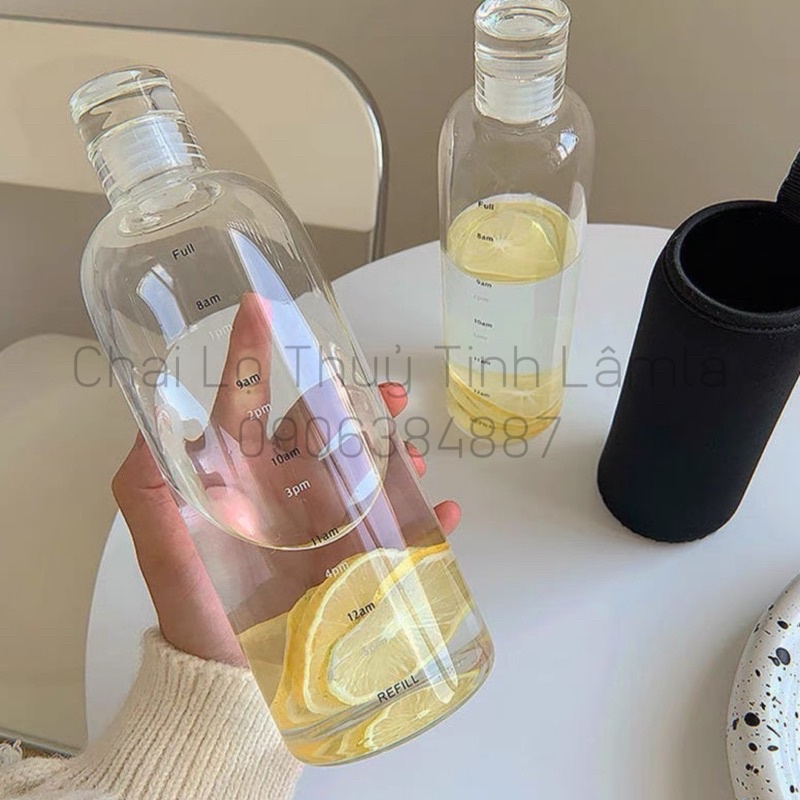 Chai / Bình Thuỷ Tinh Borosilicate Chia Vạch Hẹn giờ Cao Cấp