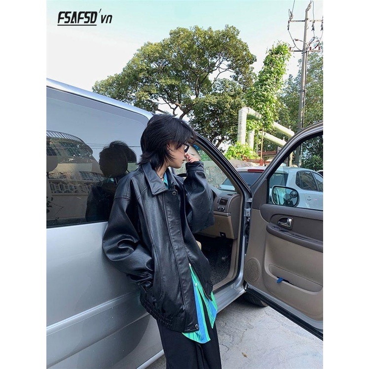 Áo Khoác Da Cao Cấp Dáng Rộng Thời Trang Thu Xuân Dành Cho Nữ 2023