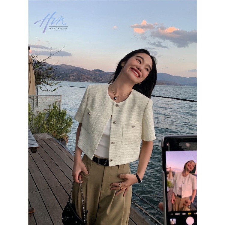 Áo Khoác Cardigan Tay Ngắn Dáng Rộng Thời Trang Mùa Hè Dành Cho Nữ