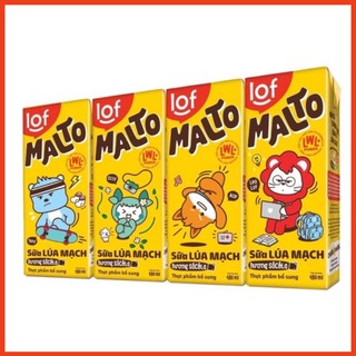 Sữa Malto hương cacao lúa mạch Lốc 4 hộp 180ml taphoatoanngoc1