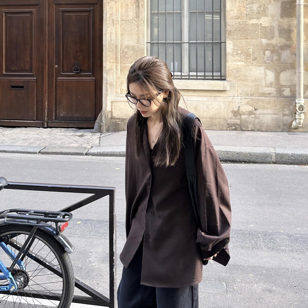 Áo Sơ Mi Thiết Kế Mới Thời Trang Mùa Thu 2023 Theo Phong Cách Hàn Quốc Cho Nữ