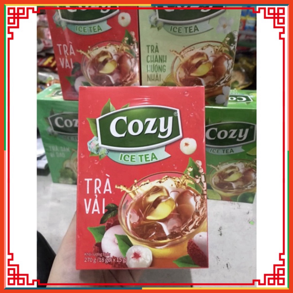 Trà Cozy IceTea các Hương Đào-Chanh-Sâm Bí Đao-Chanh Hương Nhài-Vải-Matcha Trà sữa 3in1- Gừng taphoatoanngoc1