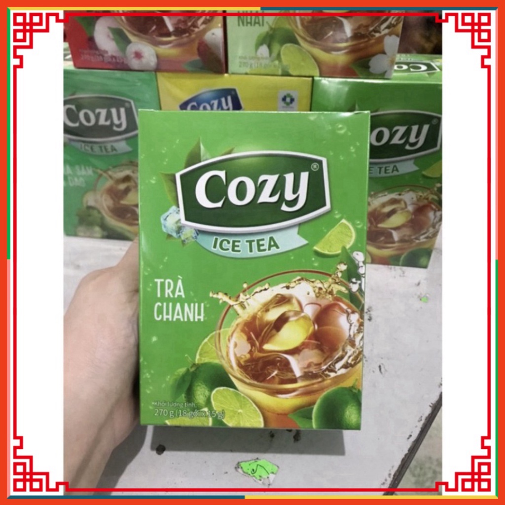 Trà Cozy IceTea các Hương Đào-Chanh-Sâm Bí Đao-Chanh Hương Nhài-Vải-Matcha Trà sữa 3in1- Gừng taphoatoanngoc1