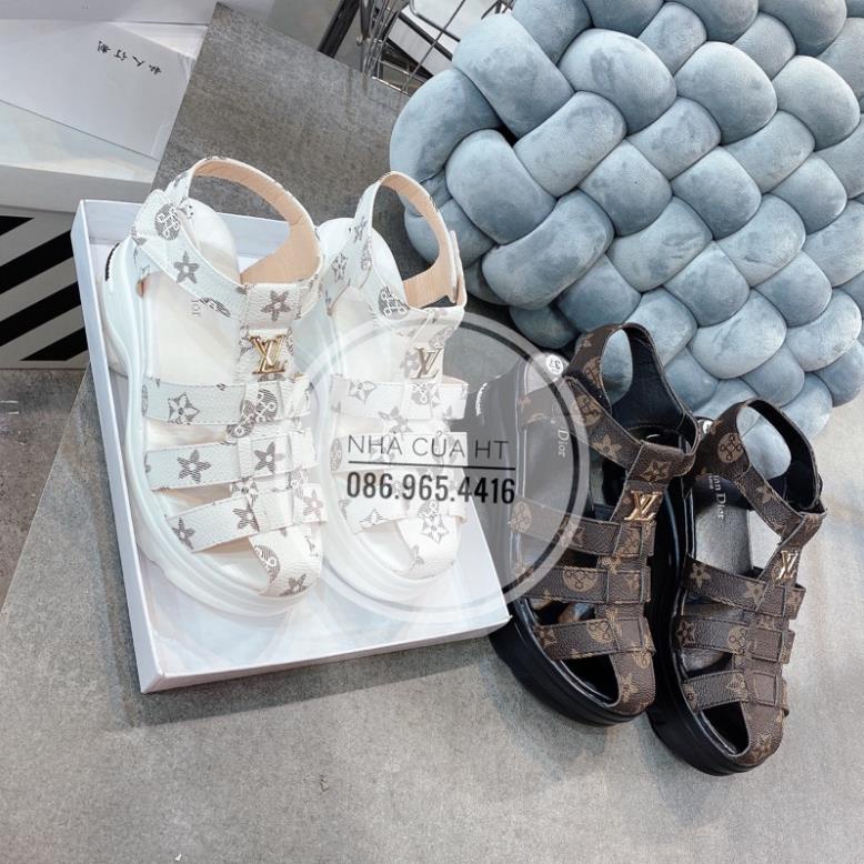 GIÀY SANDAL RỌ L.V FULL HOẠ TIẾT ĐẾ THÔ ĐÚC CAO 7 PHÂN CÁ TÍNH