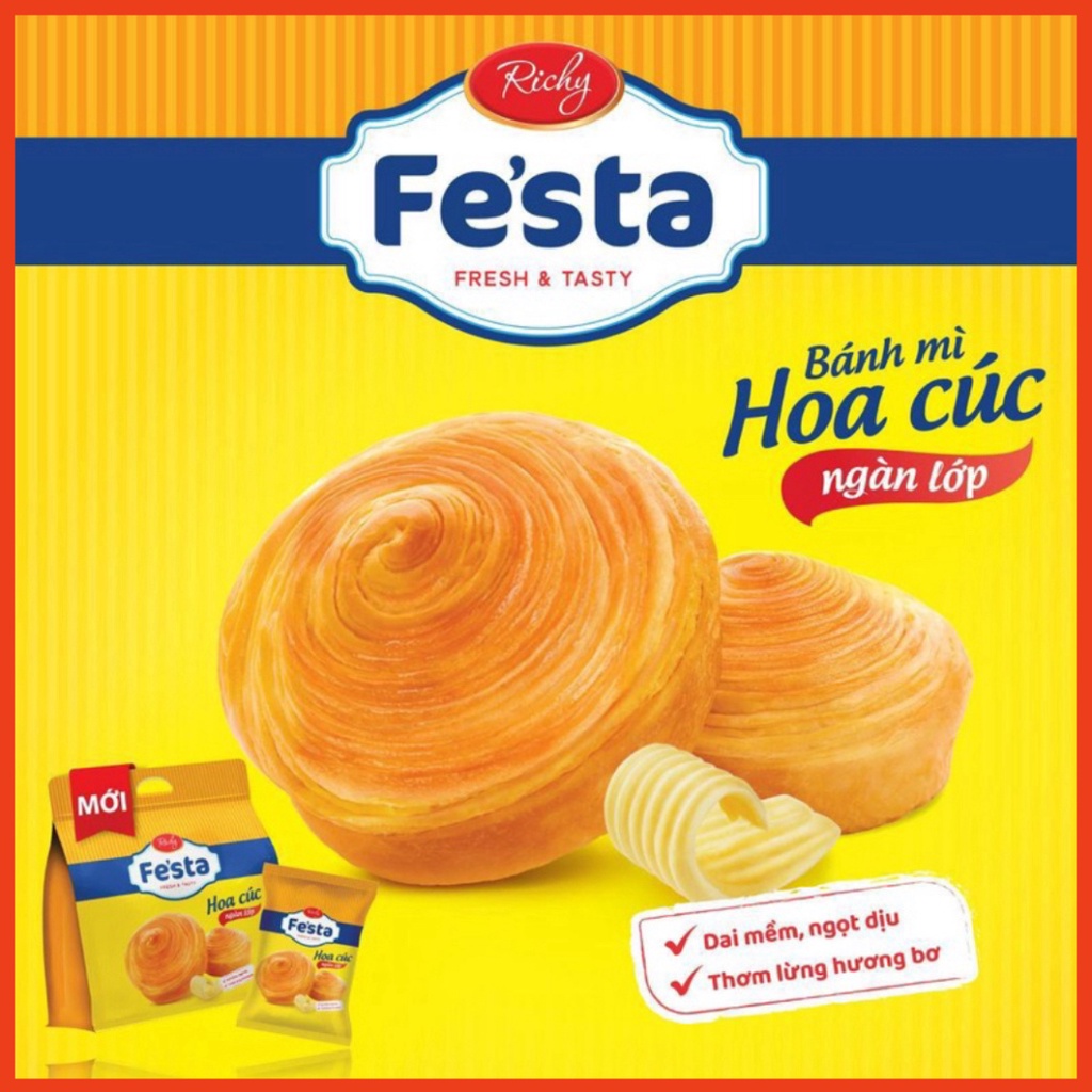 Bánh mì hoa cúc ngàn lớp Festa Richy date mới