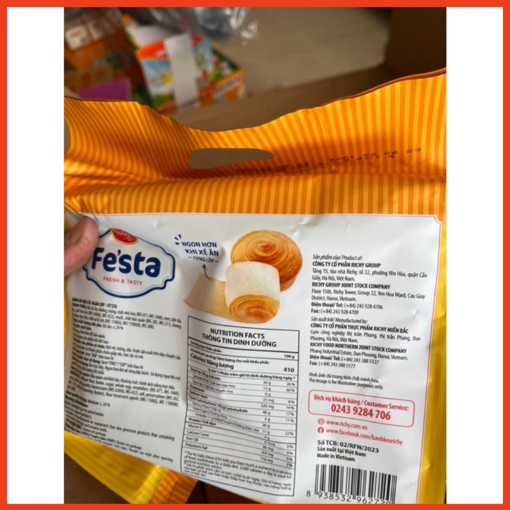 Bánh mì hoa cúc ngàn lớp Festa Richy date mới