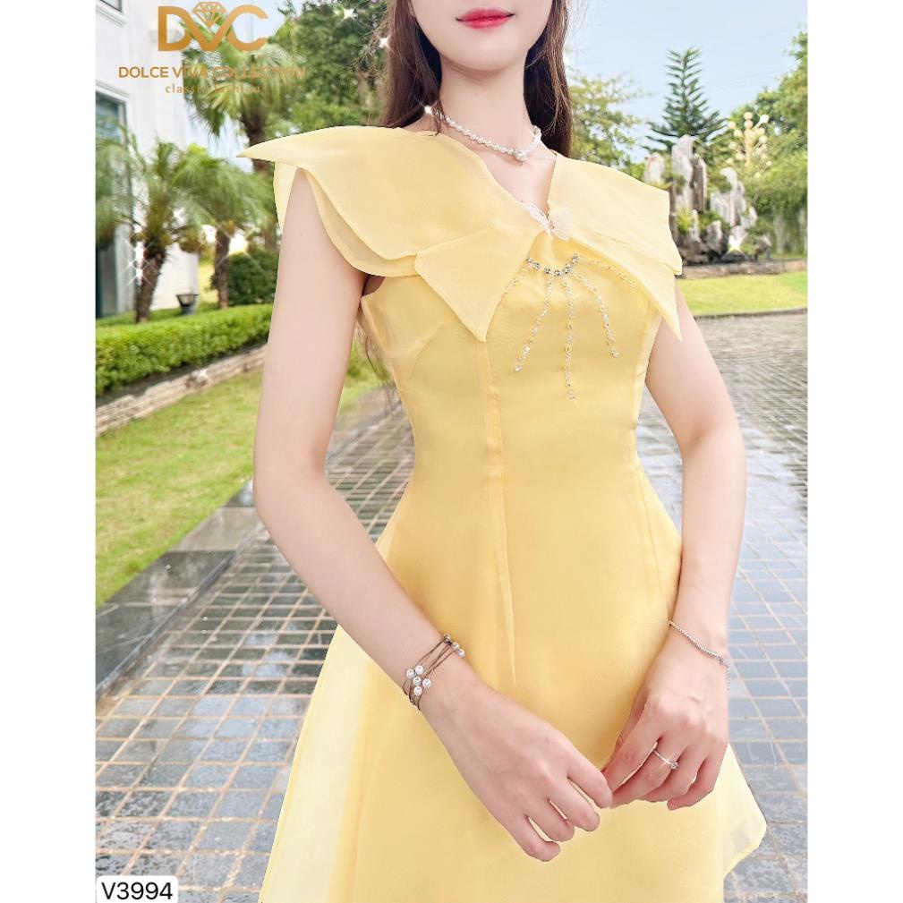 VÁY VOAN NỮ TIỂU THƯ MẶC ĐI CHƠI, VÁY THIẾT KẾ CAO CẤP V3994 - DVC AS STORE