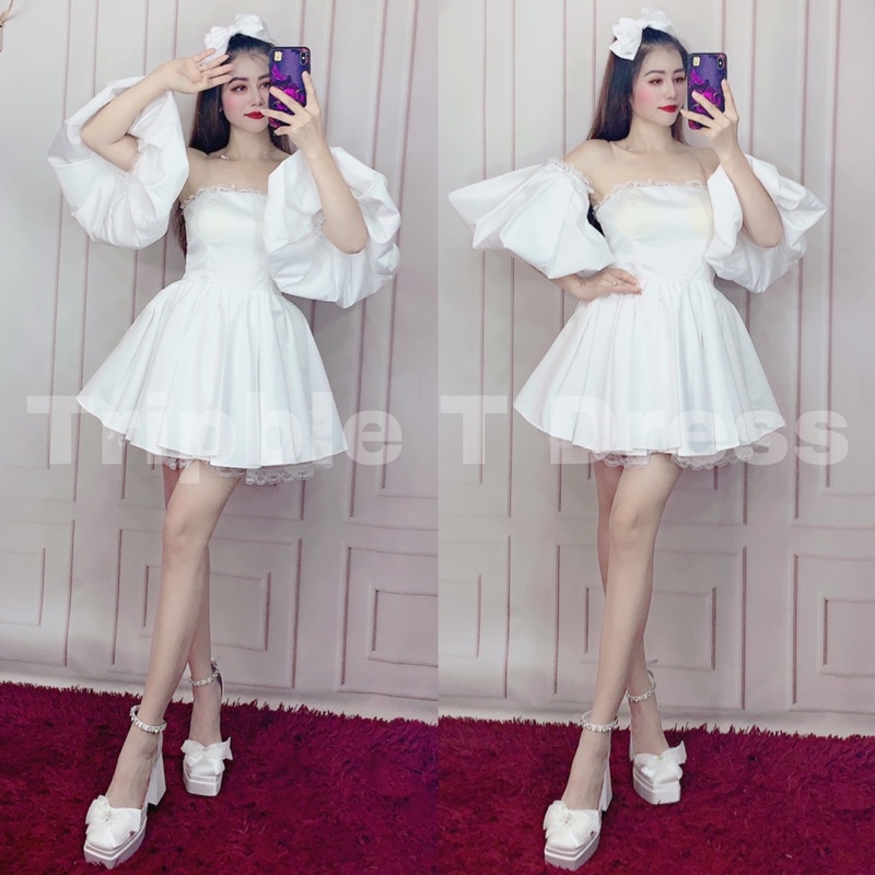 Phụ kiện thời trang TRIPBLE T DRESS tay bồng phối váy dễ thương