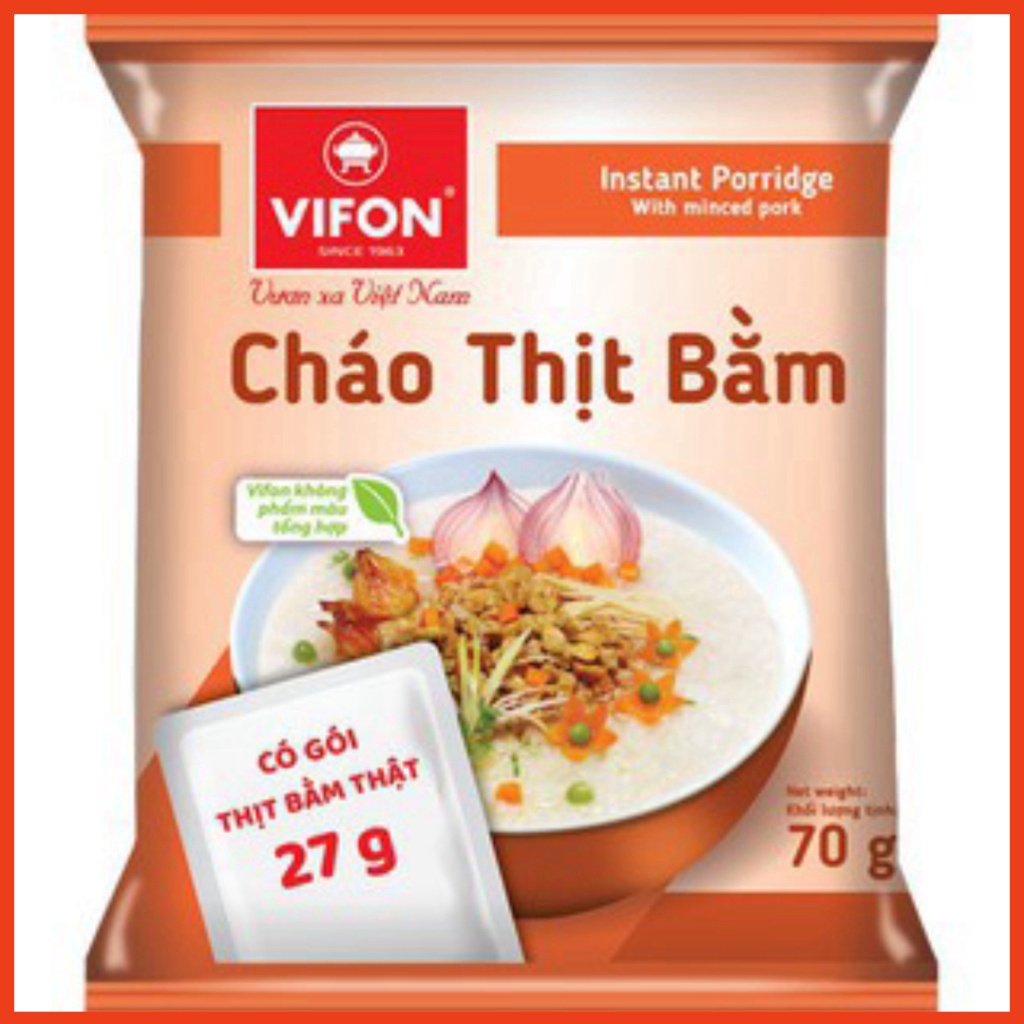 Cháo Vifon Có Gói Thịt bằm/ sườn/ gà/ trứng muối/ nấm đông cô 70g taphoatoanngoc1