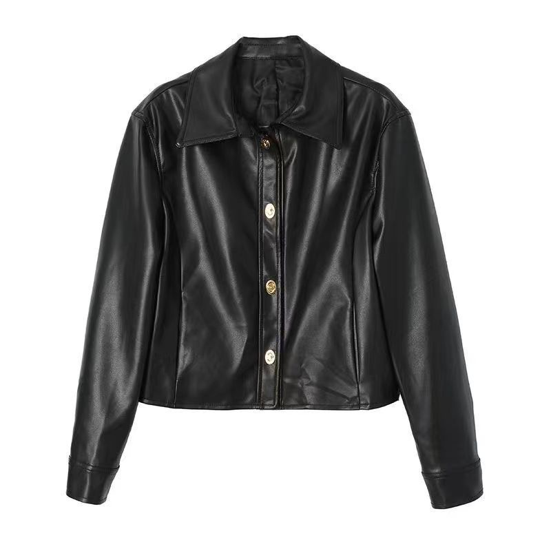 Áo Khoác Da Dáng Ngắn Thời Trang Xuân Thu Cho Nữ