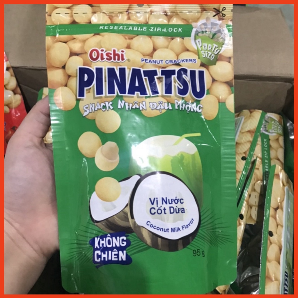 Đậu Phộng Pinattsu Oishi vị Nước Cốt Dừa/ vị Mực Cay gói 85Gr taphoatoanngoc1