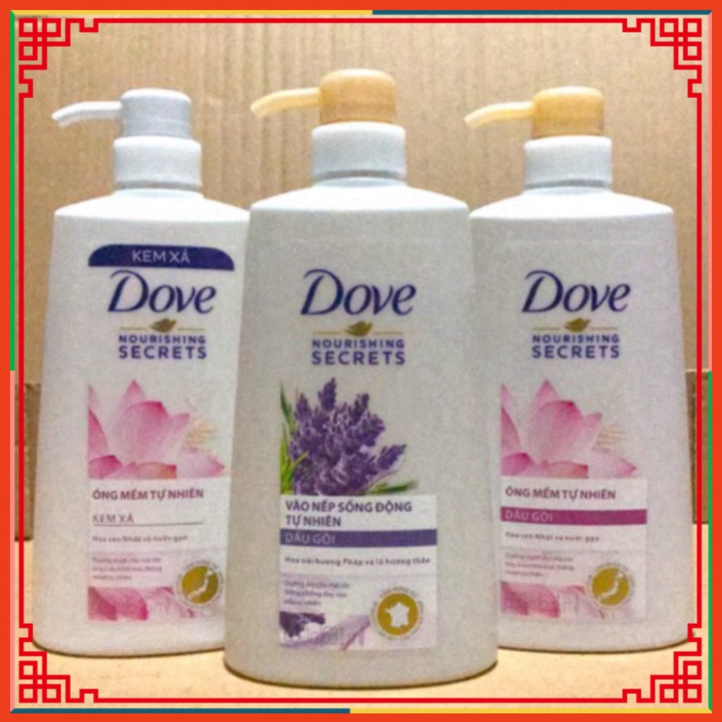 Dầu Gội Xả Dove Oải Hương/ Hoa Sen/  Anh Đào 650g/620g taphoatoanngoc1