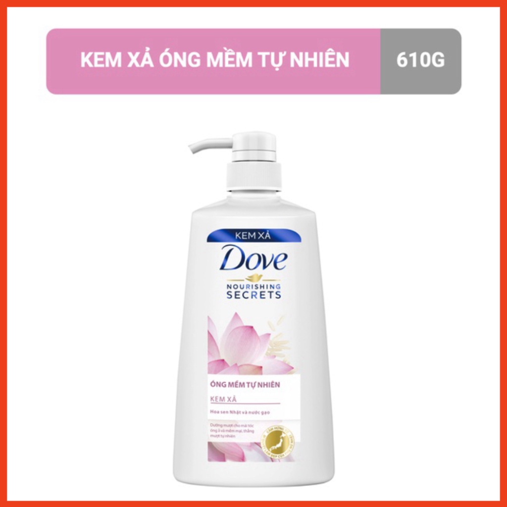 Dầu Gội Xả Dove Oải Hương/ Hoa Sen/  Anh Đào 650g/620g taphoatoanngoc1