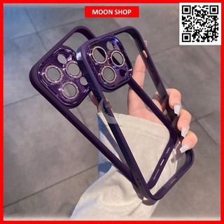 Ốp lưng nhũ đá viền màu bảo vệ camera cho iPhone 14 Pro Max 14 Pro 13 Pro Max 12 Pro Max 11 Pro Max siêu đẹp sang trọng